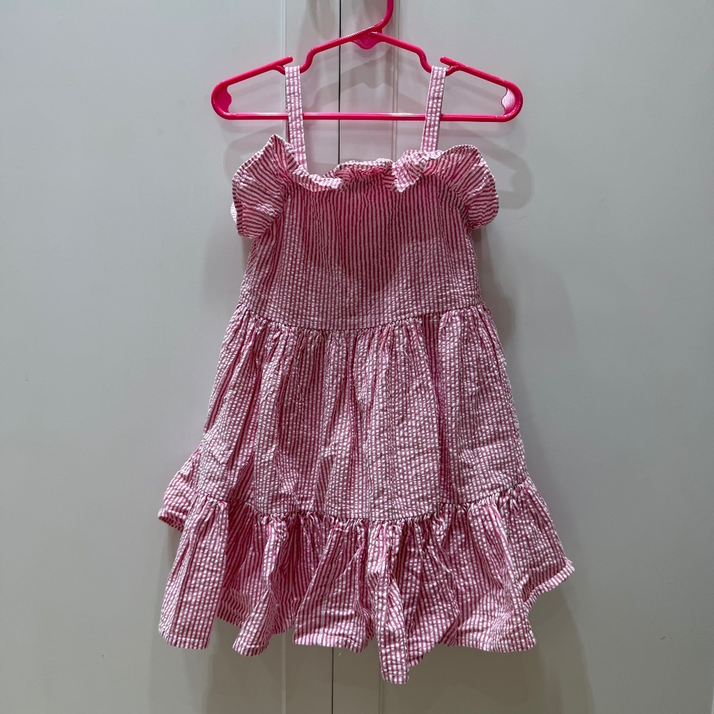 Polo Ralph Lauren Girls Pink & White Seersucker Dress